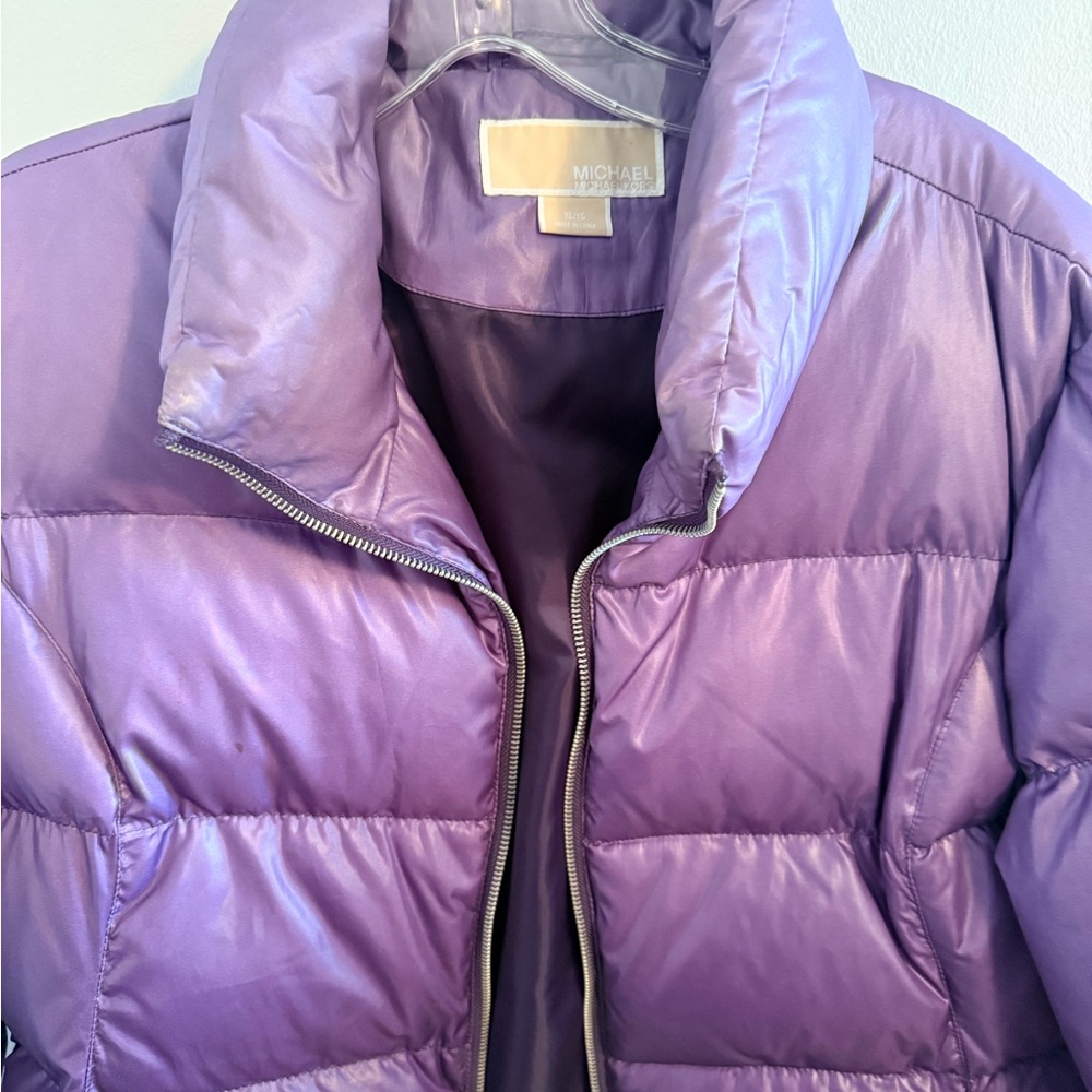 Michael Kors Purple Ombre Puffer Jacket Quilted Winter Coat Size XL - Picture 2 of 4
